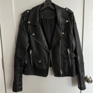 BLANK NYC - black motorcycle leather jacket